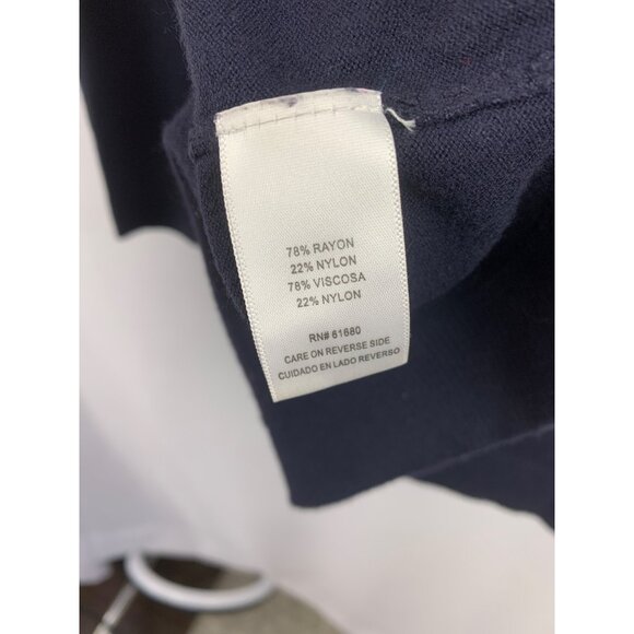 525 America Womens Navy V-Neck Sweater S Rayon/Nylon - Picture 6 of 6